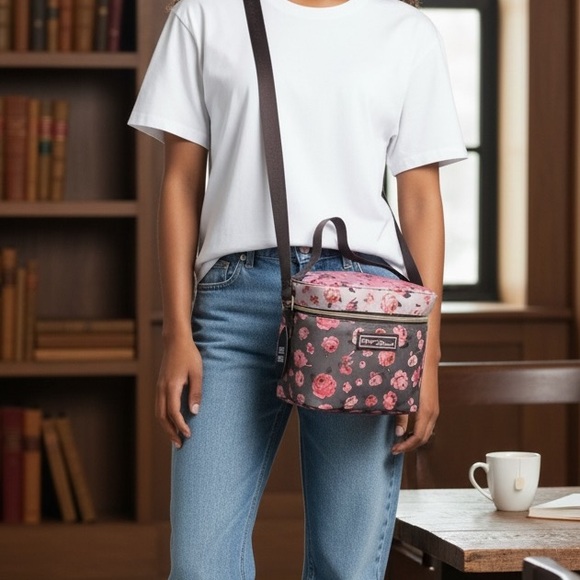 BETSEY JOHNSON Insulated Lunch Box Tote Cooler Bag Multicolor Floral, NWT - Picture 2 of 11